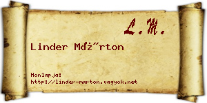 Linder Márton névjegykártya