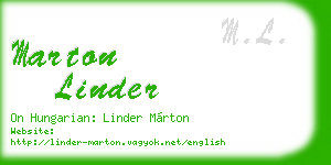 marton linder business card