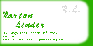 marton linder business card